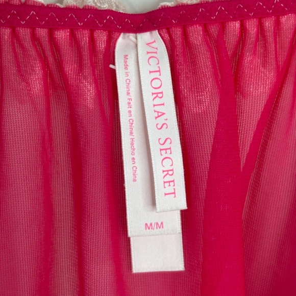 VTG Y2K Victorias Secret Sheer Lace Tank Top M Babydoll Red 90s Coquette Pin Up - Picture 9 of 9